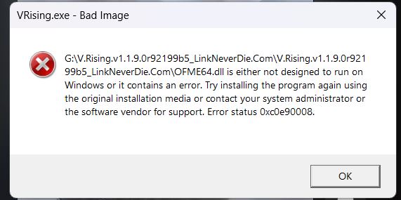 Bị lỗi V rising như thế này ai bt cách fix ko ạ