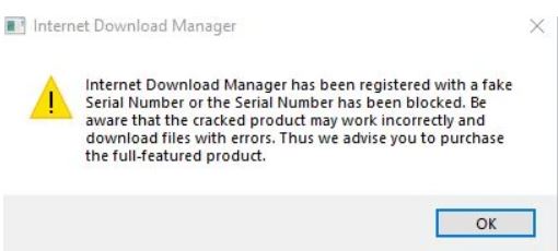 idm bị fake serial number, activation báo successfully mà không activation được