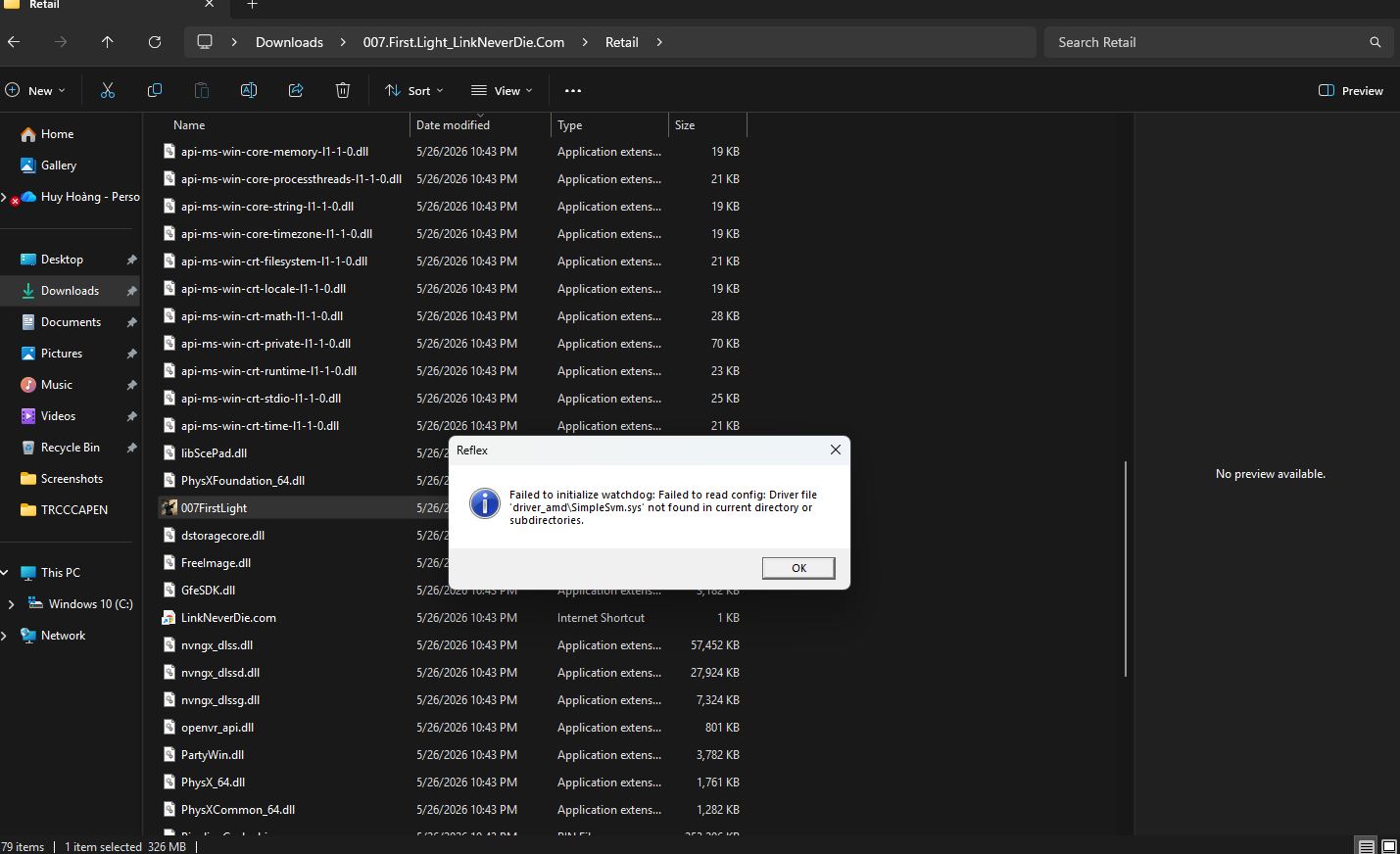 007 First Light: Fail to initialize Watchdog - Fail to read config