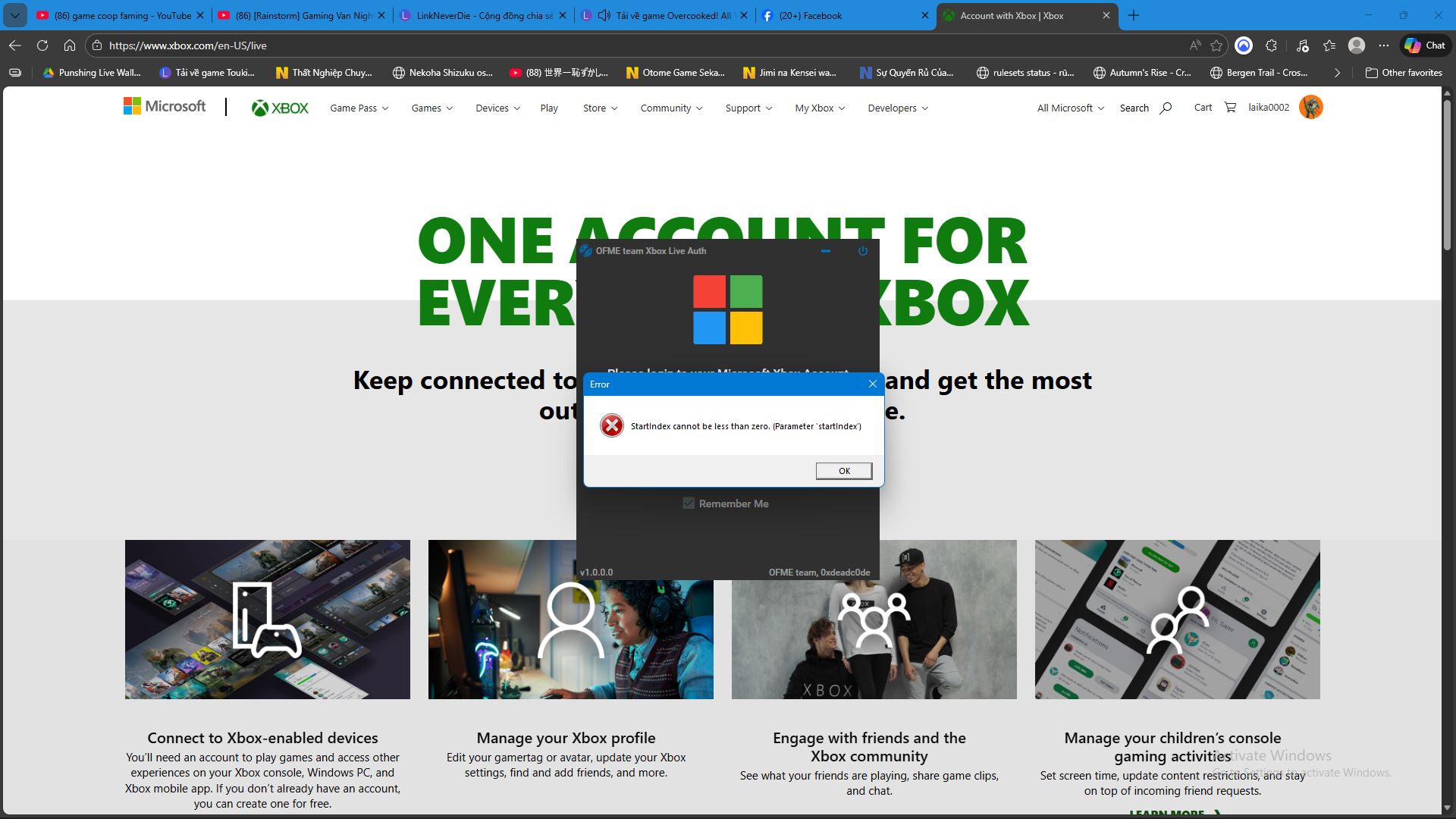 không đăng nhập xbox được mặc dù em login trên web đc bt