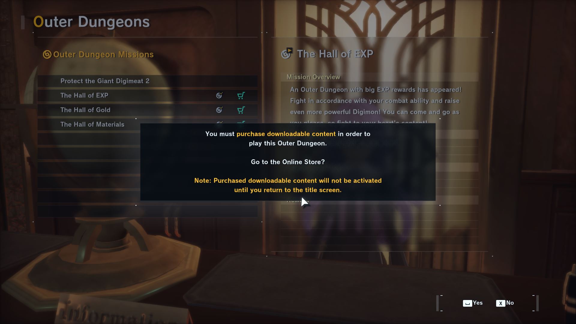 DLCs không kích hoạt được trong game Digimon Story Time Stranger