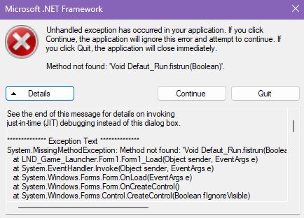 Lỗi .Net Framework Method Not Found sau khi sửa lỗi launcher 32 bit Lỗi .Net Framework Method Not Found sau khi sửa lỗi launcher 32 bit