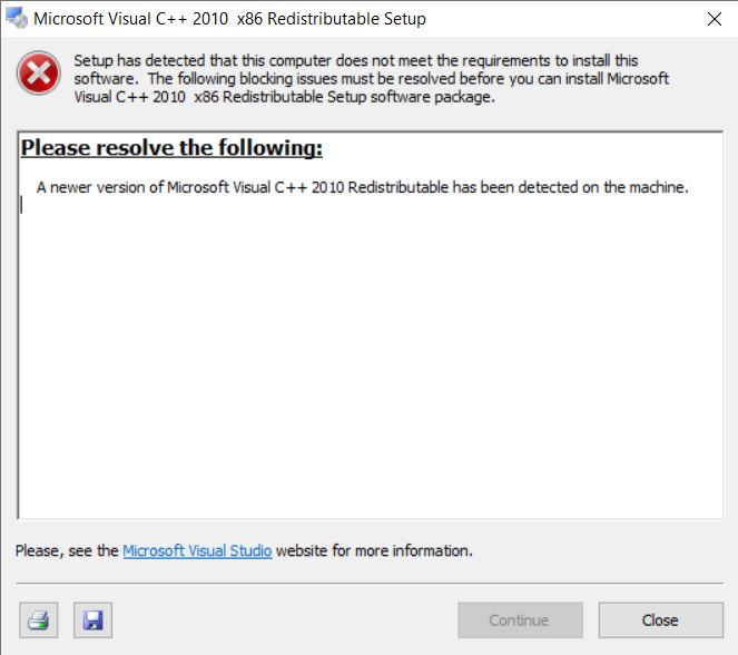 Lỗi Microsoft Visual C++ và Microsoft .NET cao hơn requirement của game