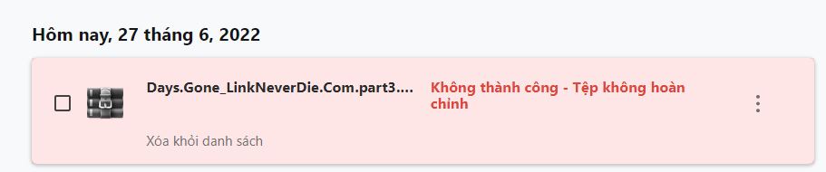 Lỗi tải file part 3 Fshare của game Days Gone