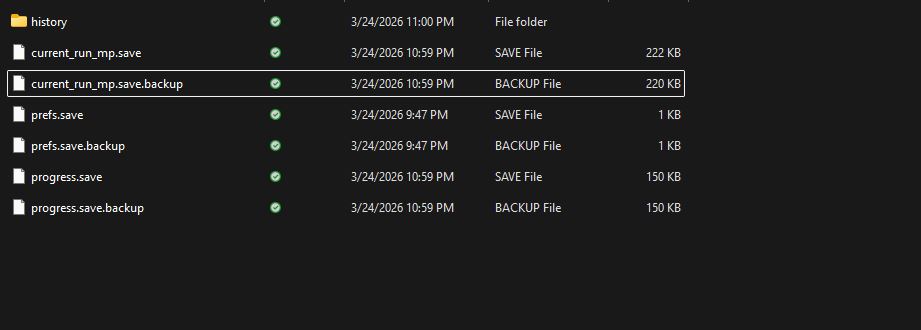 Save backup Save backup