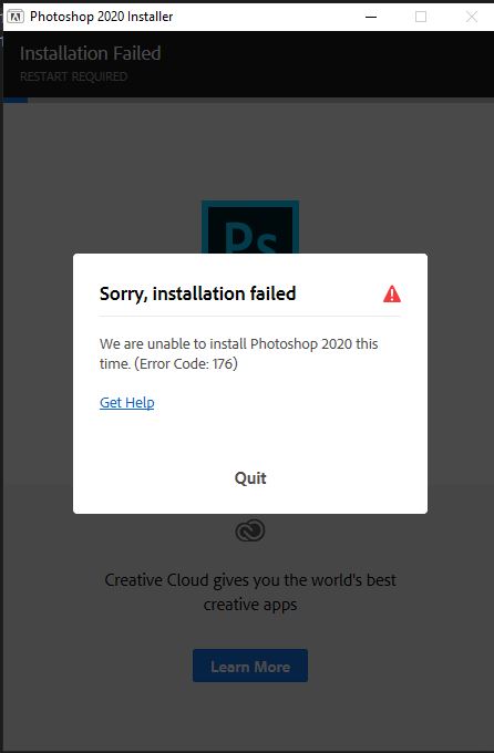Lỗi 176 Adobe Photoshop