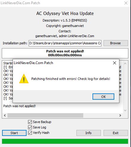 Việt hoá Assasin creed odyssey Không thành công 