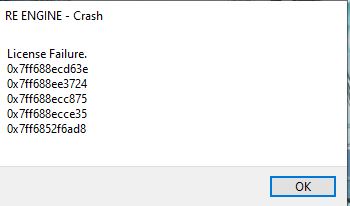 RE ENGINE CRASH sau khi update lên v3.2 RE ENGINE CRASH sau khi update lên v3.2