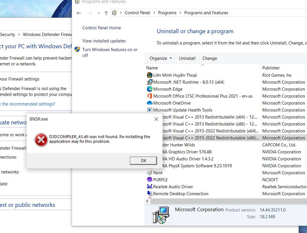 Lỗi D3Dcompiler_43 DLL was not found
