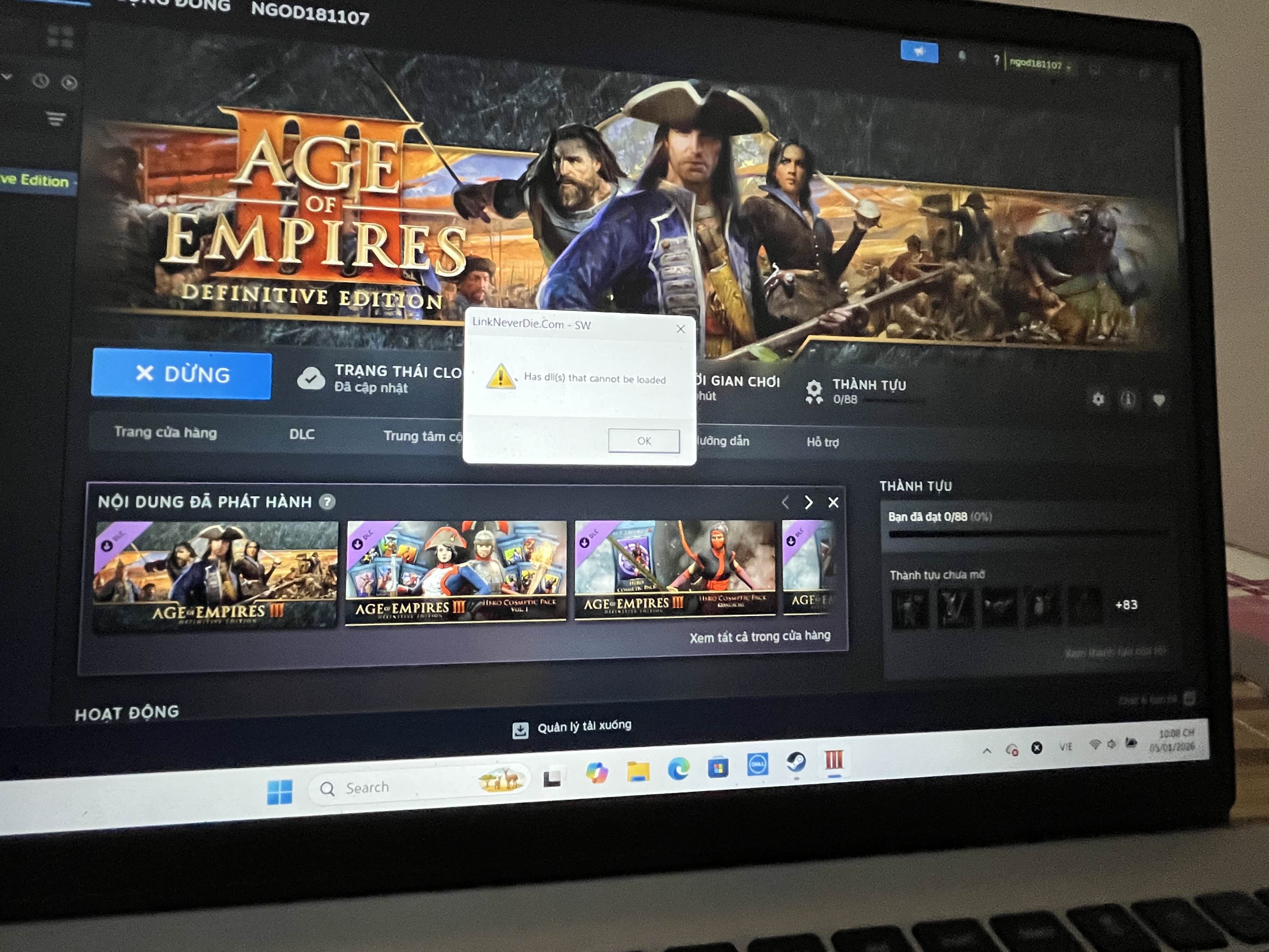 AOE 3 DE - Has dll(s) that cannot be loaded AOE 3 DE - Has dll(s) that cannot be loaded