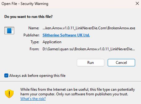 Game Broken Arrow bị tự động out khi cài bản việt hóa.