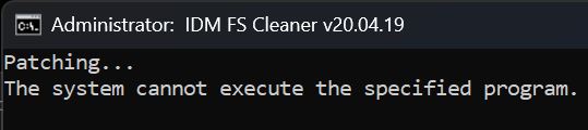 Lỗi patcher The system cannot execute the specified program. Lỗi patcher The system cannot execute the specified program.