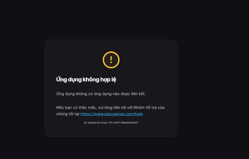 lỗi failed to authorize epic games account