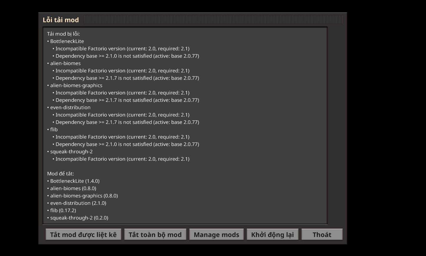 Cách cài mod cho factorio