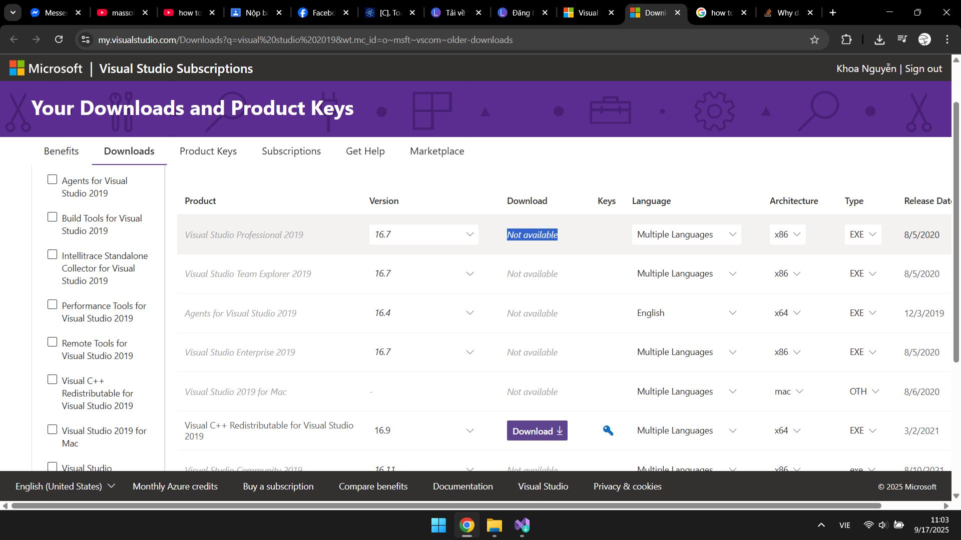 Tải Visual Studio các bản cũ hơn Tải Visual Studio các bản cũ hơn