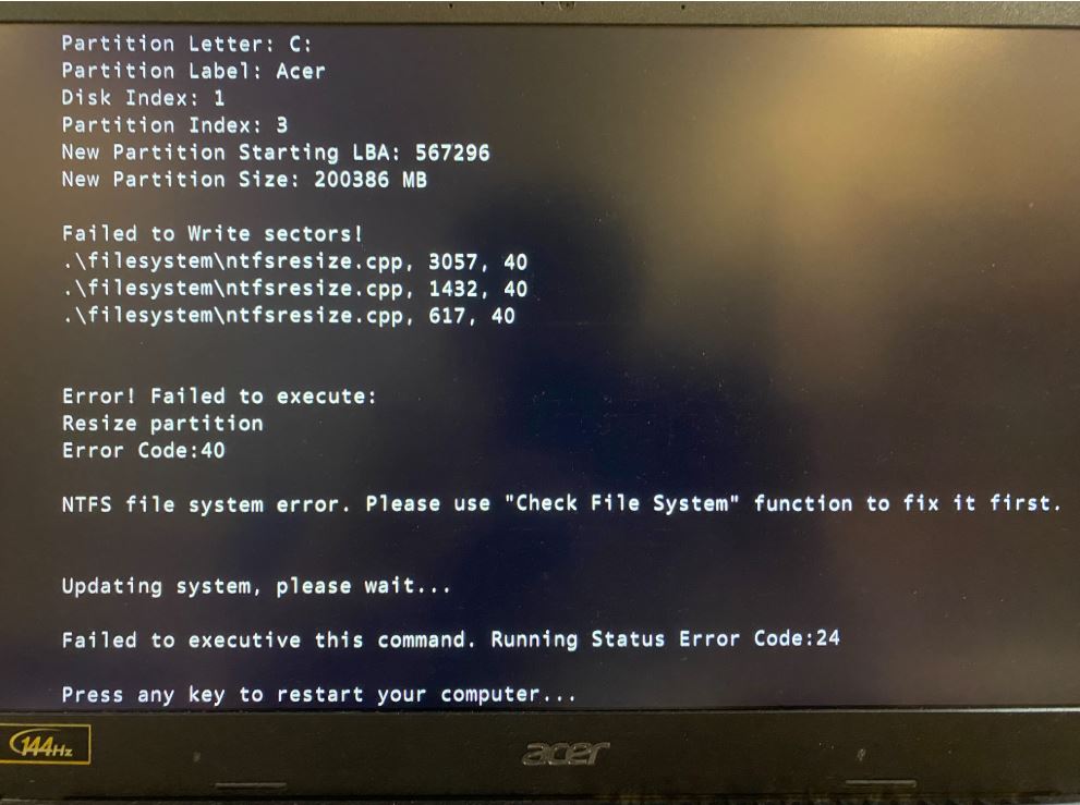 Lỗi Error Code 40, Error Code 24