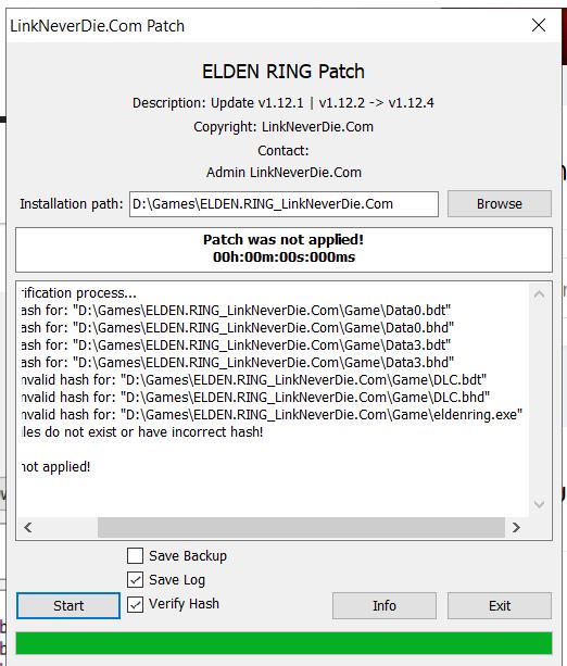 Không thể patching phiên bản 1.12.4