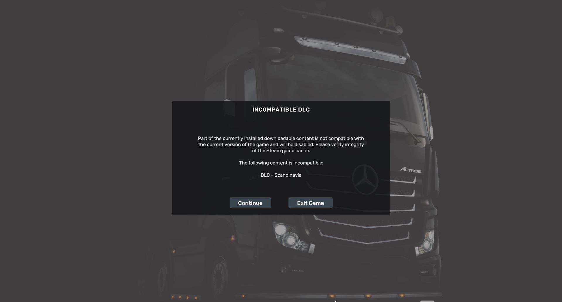 ETS2 thiếu / chưa cài DLC ETS2 thiếu / chưa cài DLC