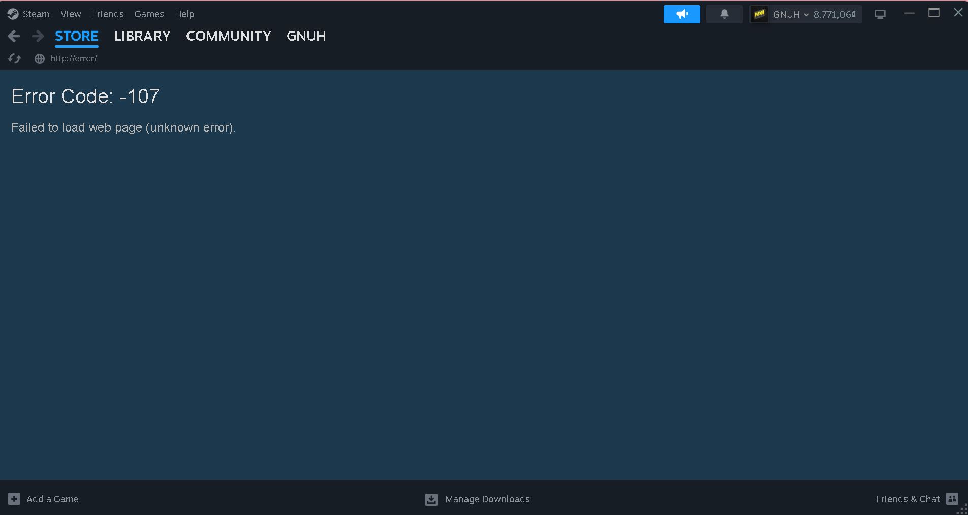 LỖI KẾT NỐI STEAM