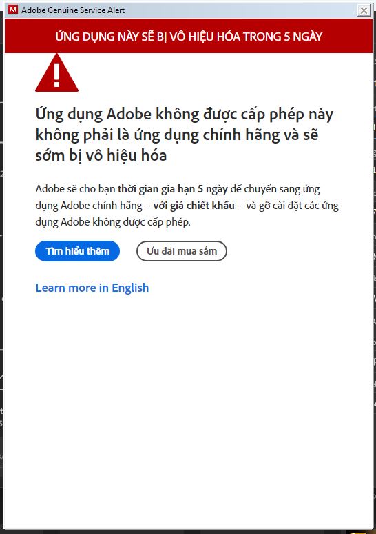 Photoshop chạy V2 vẫn dính