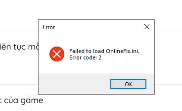 lỗi failed to load OnlineFix.ini