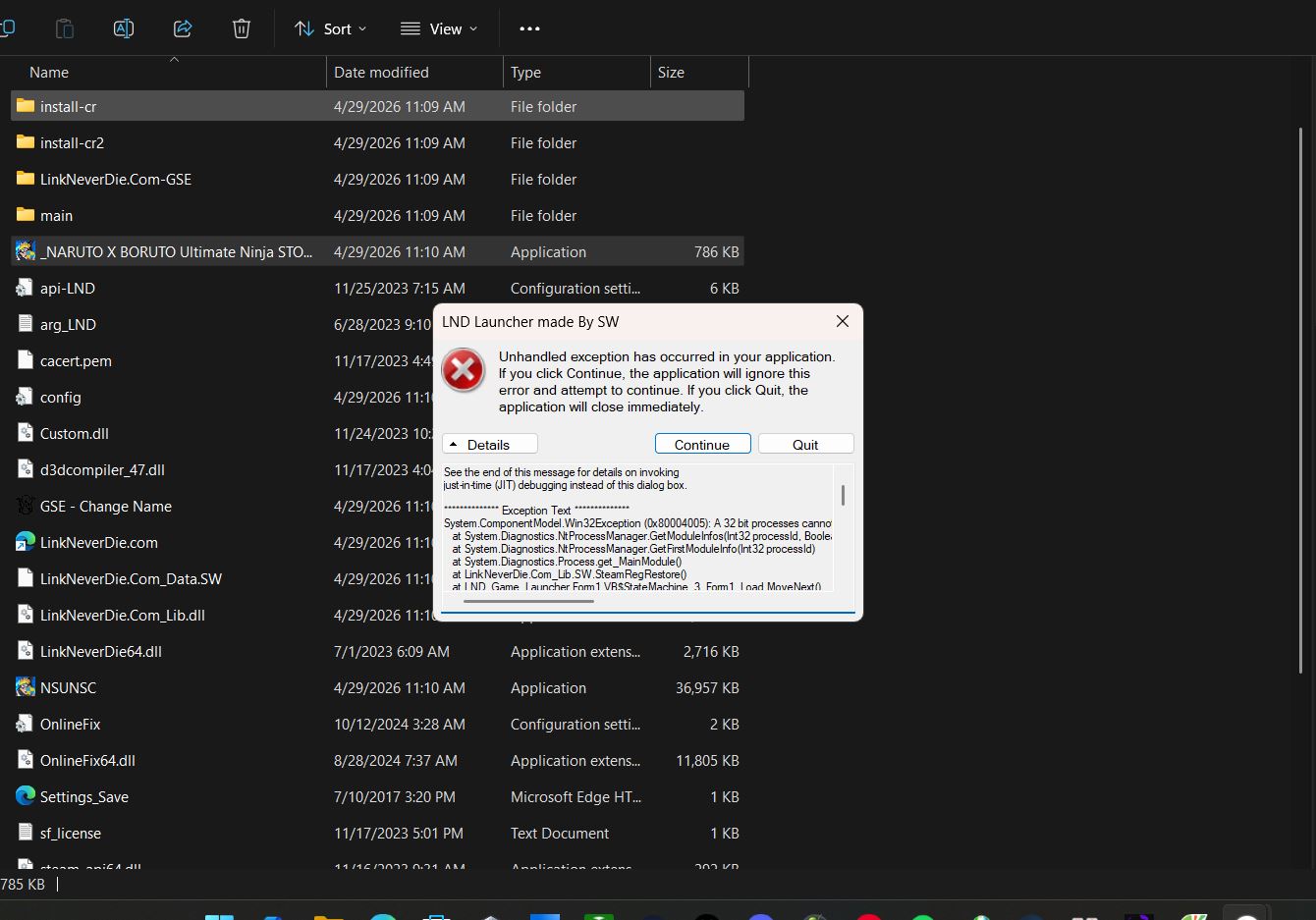 List not found và A 32 bit processes cannot access modules of a 64 bit process