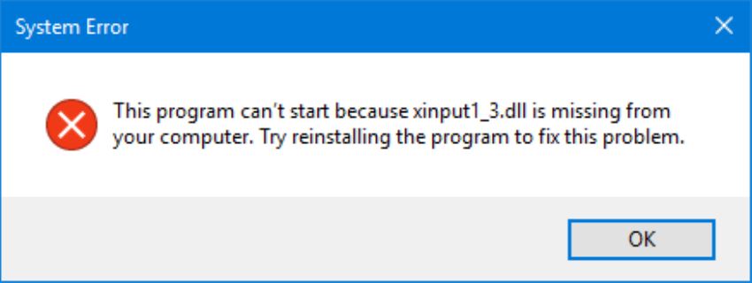 Lỗi XINPUT1_3.dll
