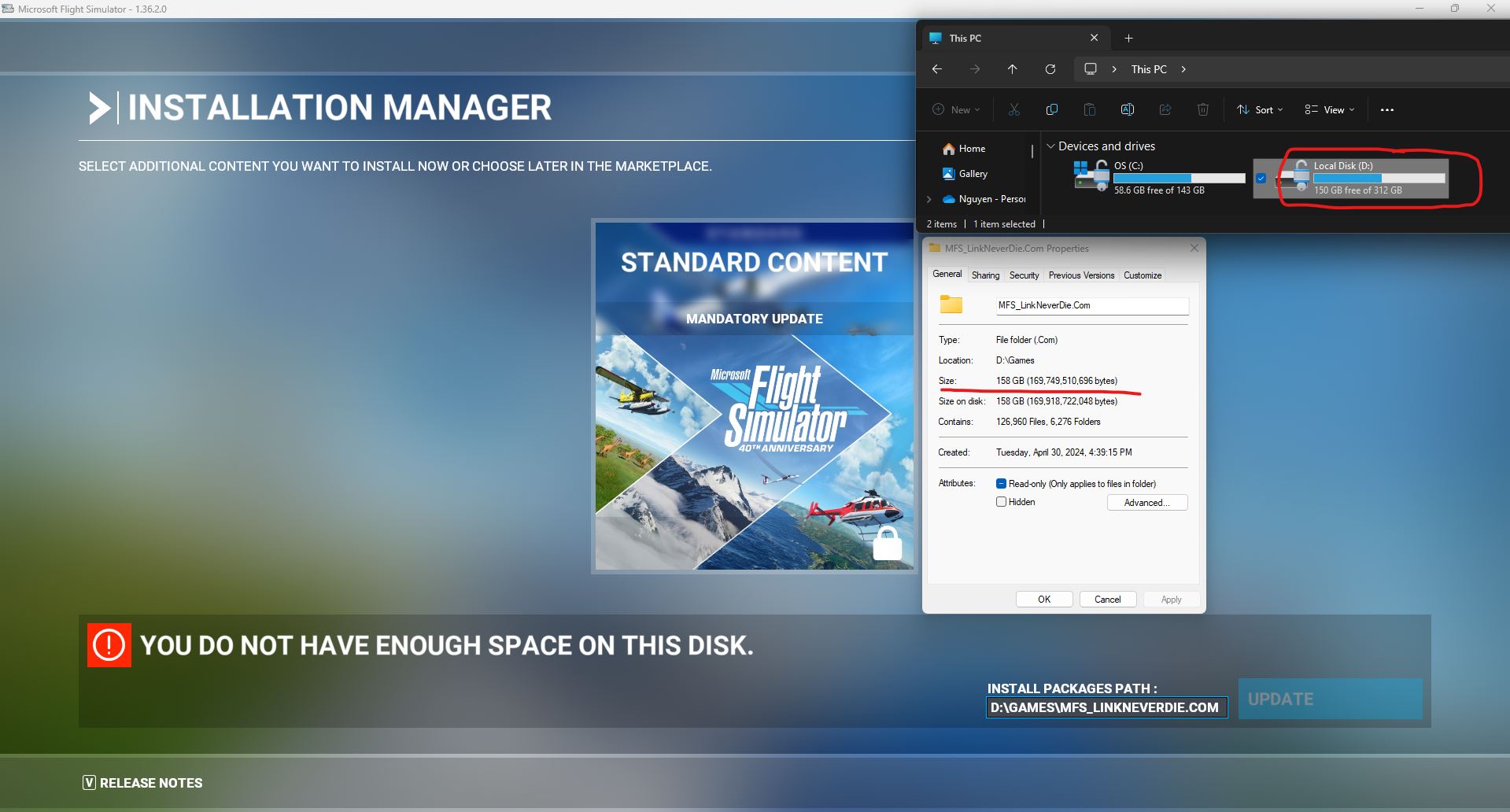 Not enough space