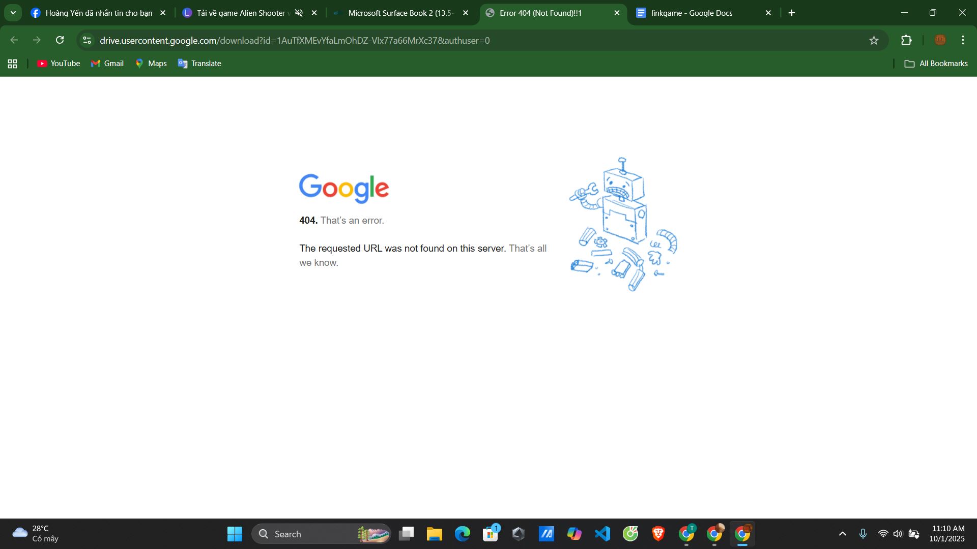 Link drive game alien shooter 404