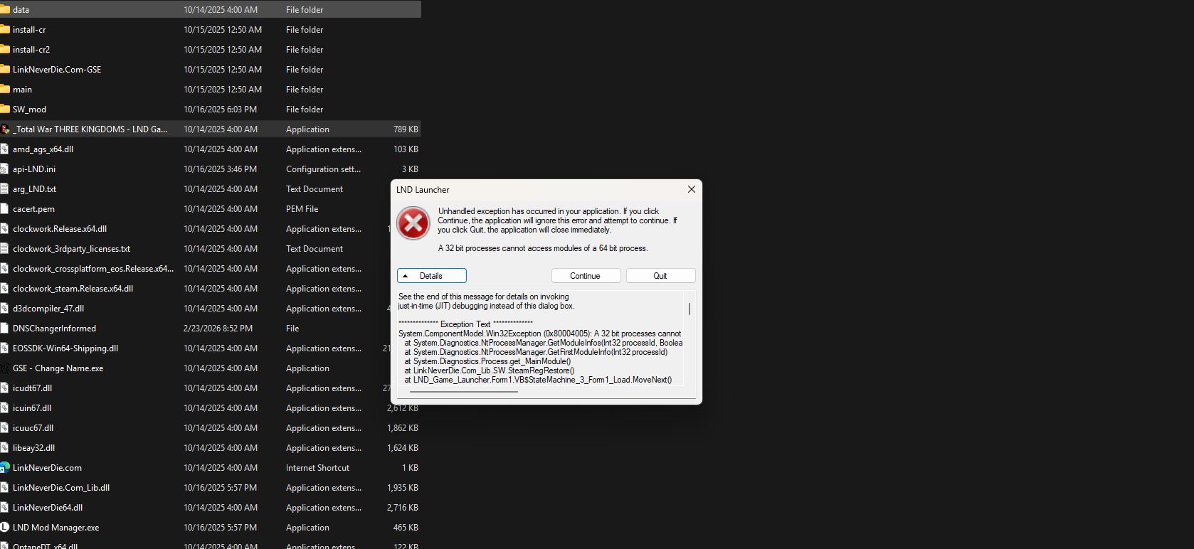 Lỗi khởi động TWTK