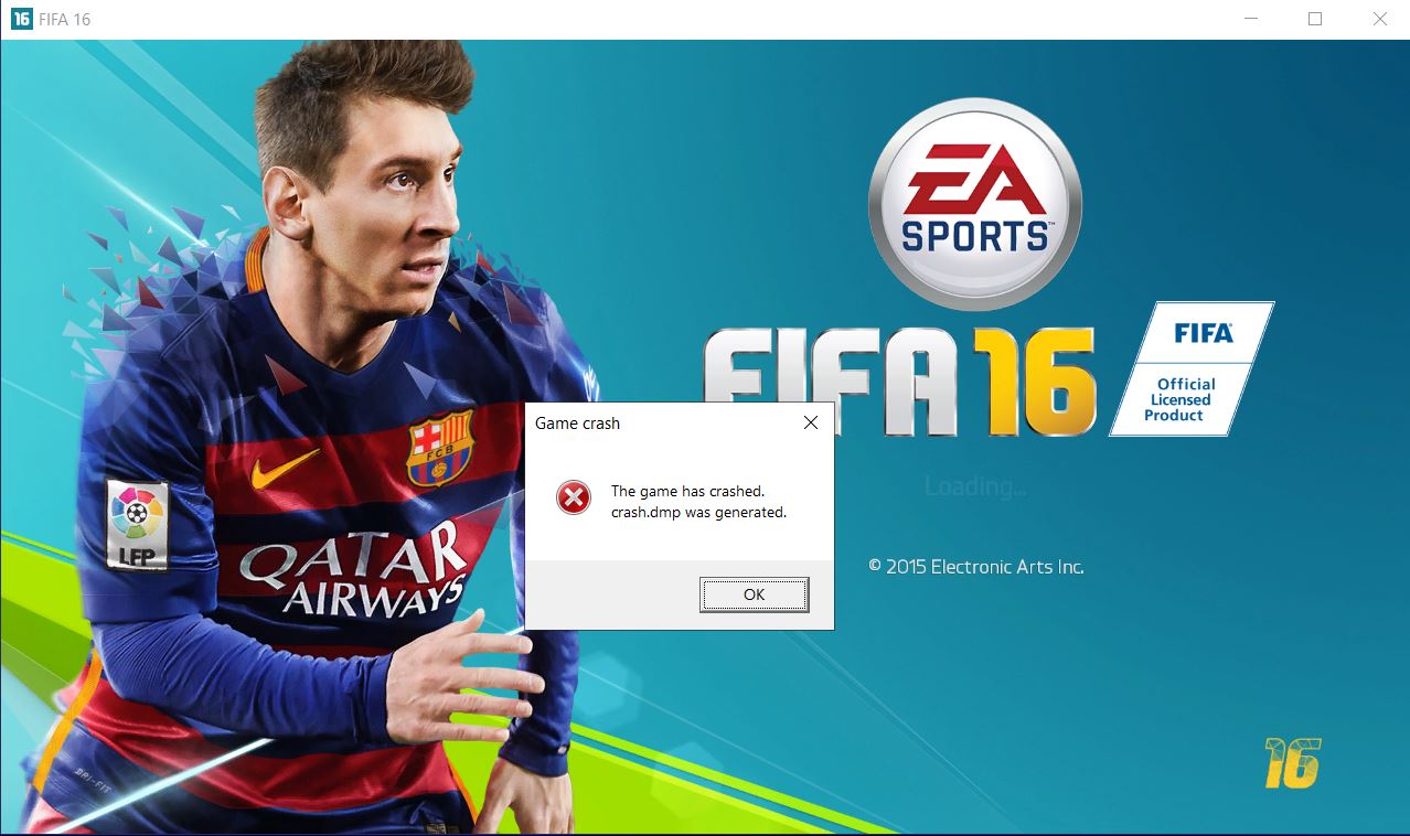 FIFA 16 bị crash