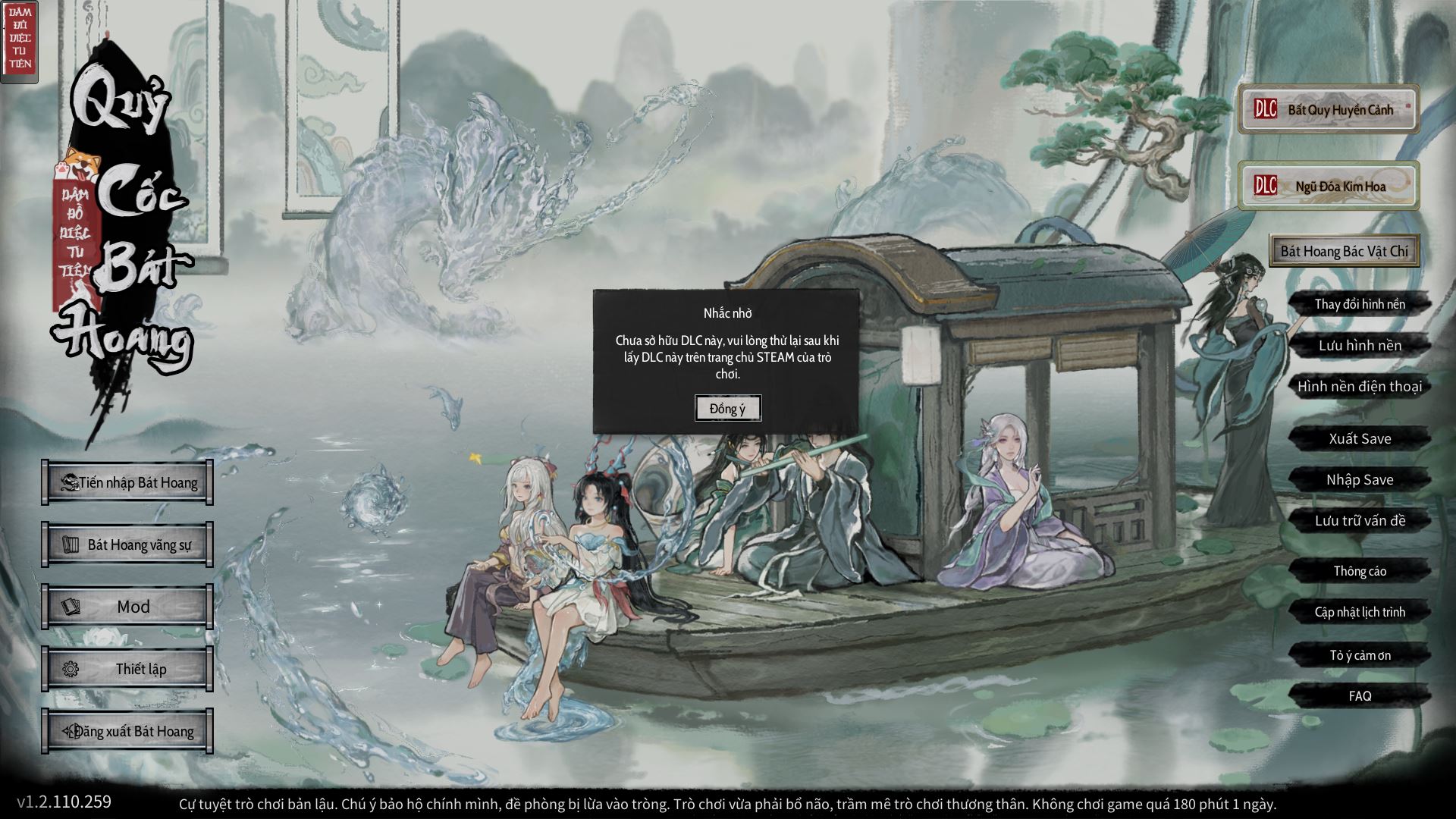 game Quỷ Cốc Bát Hoang bị lỗi DLC 