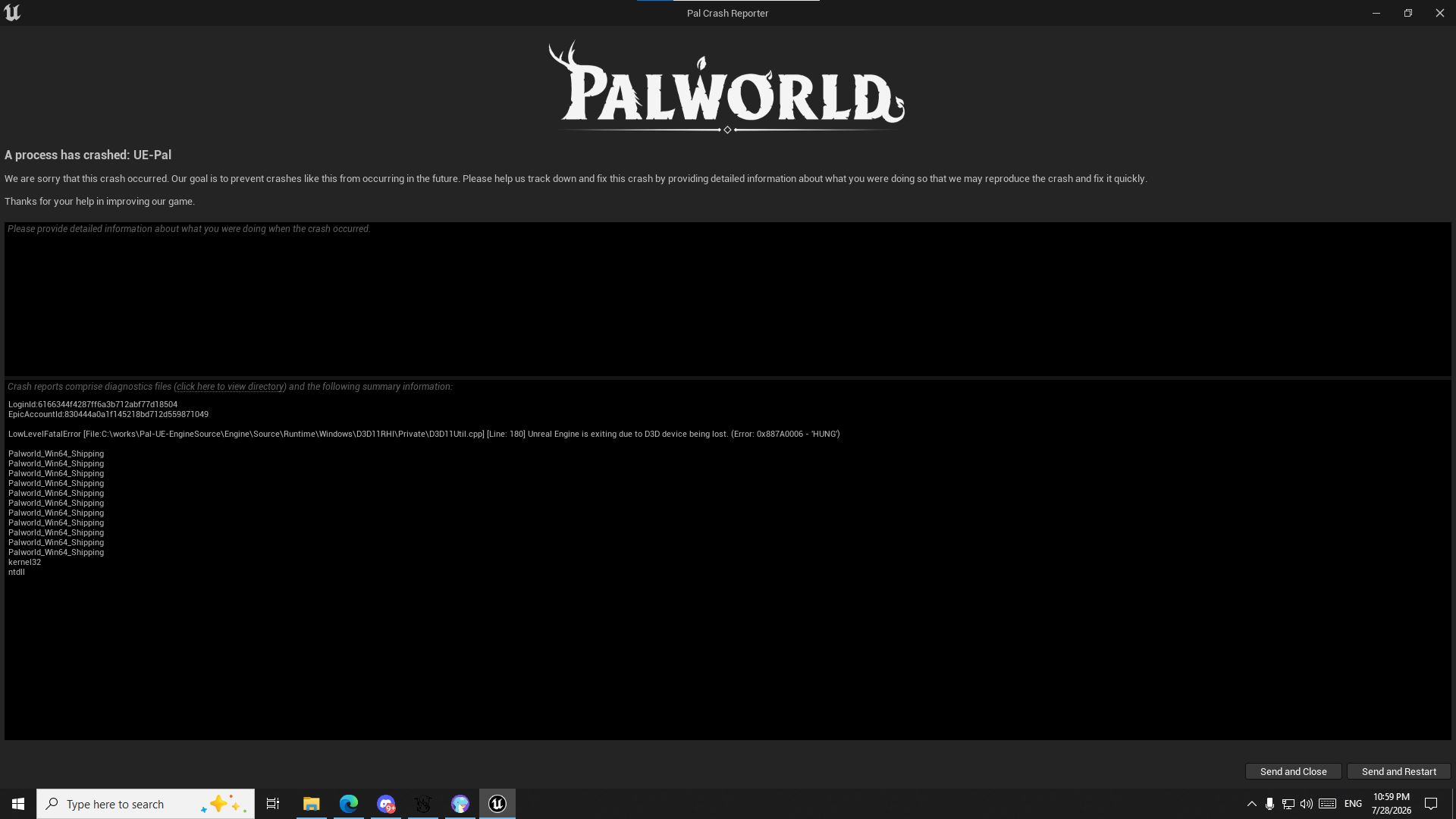 Crash Palworld 1.0