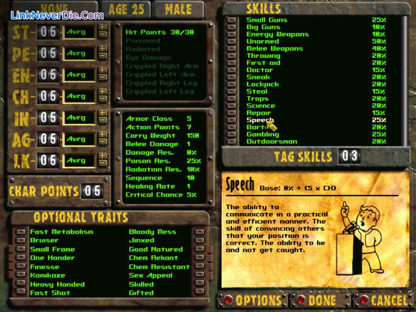 Hình ảnh trong game Fallout 2 (screenshot)