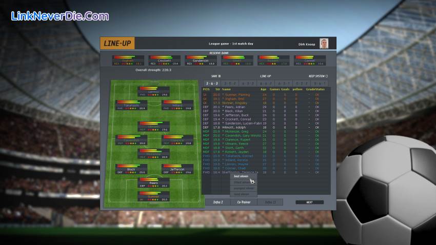 Hình ảnh trong game Club Manager (screenshot)