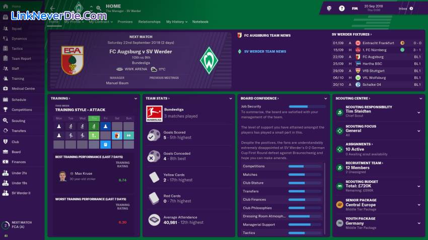 Hình ảnh trong game Football Manager 2019 (screenshot)