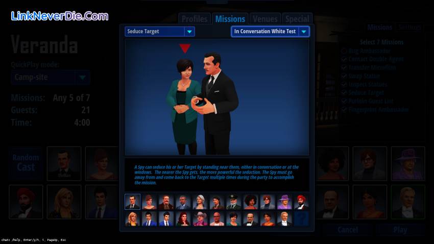 Hình ảnh trong game SpyParty (screenshot)