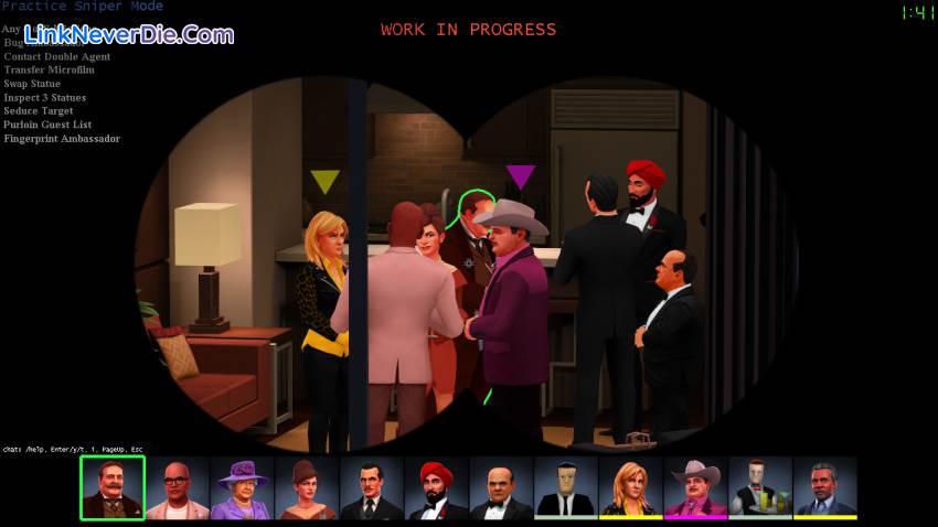 Hình ảnh trong game SpyParty (screenshot)