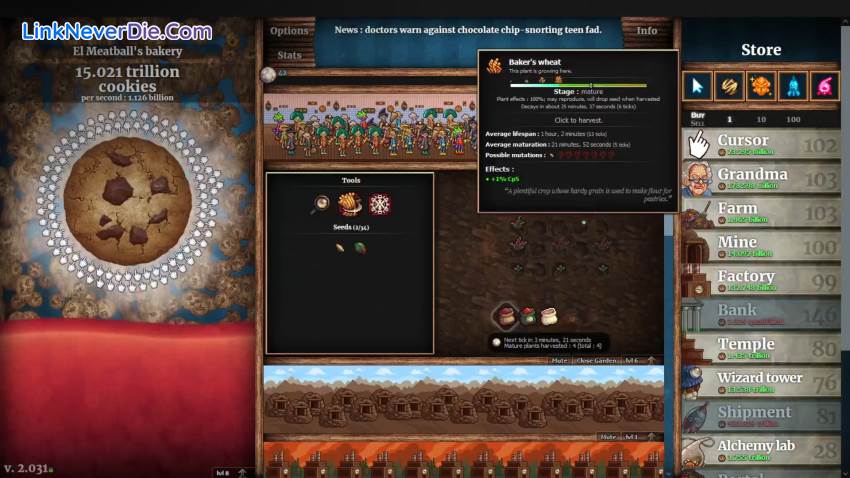 Hình ảnh trong game Cookie Clicker (screenshot)