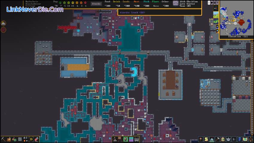 Hình ảnh trong game Dwarf Fortress (screenshot)