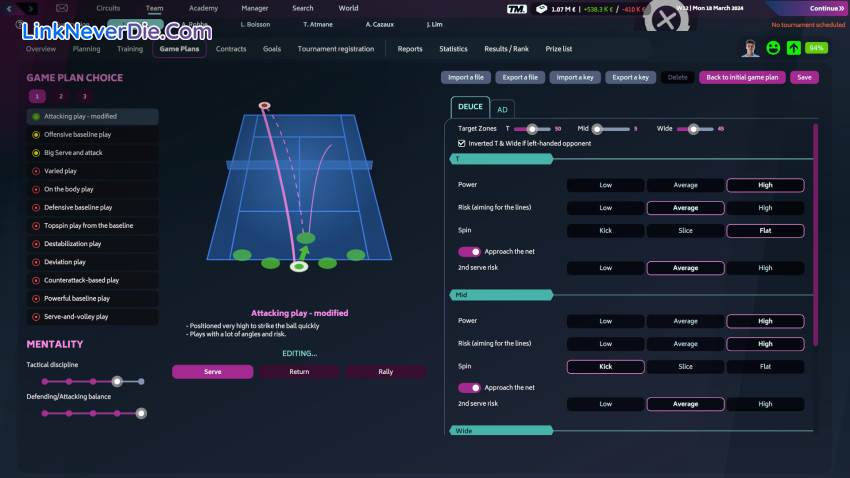 Hình ảnh trong game Tennis Manager 2024 (screenshot)